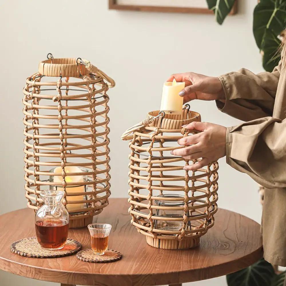 Decorative Bamboo Woven Lantern Holder by RusticReach