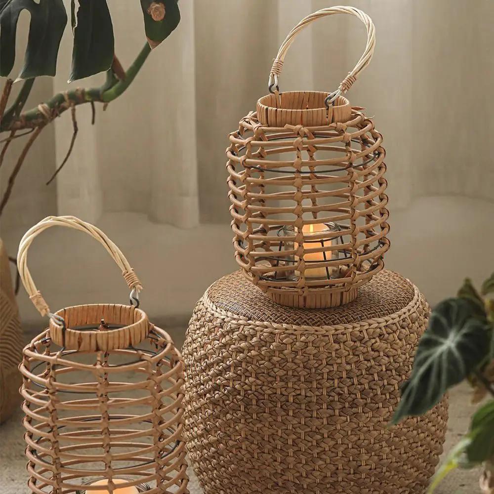 Decorative Bamboo Woven Lantern Holder by RusticReach