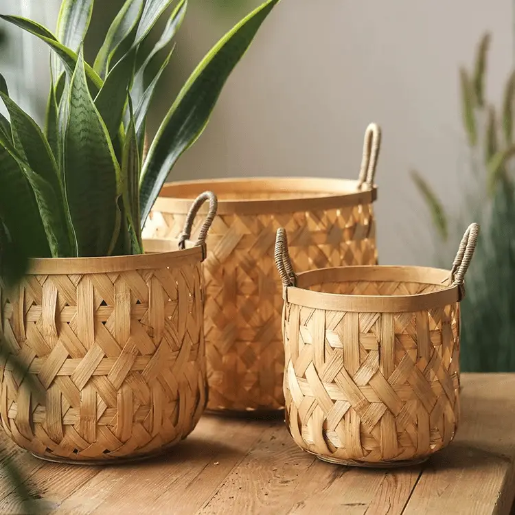 Bamboo Woven Storage Basket by RusticReach