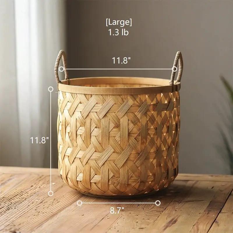 Bamboo Woven Storage Basket by RusticReach