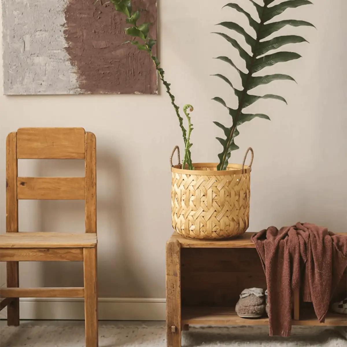 Bamboo Woven Storage Basket by RusticReach