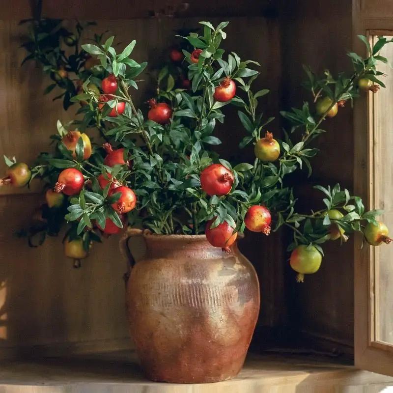 Big Fruit Faux Pomegranate Stem 32" Tall by RusticReach