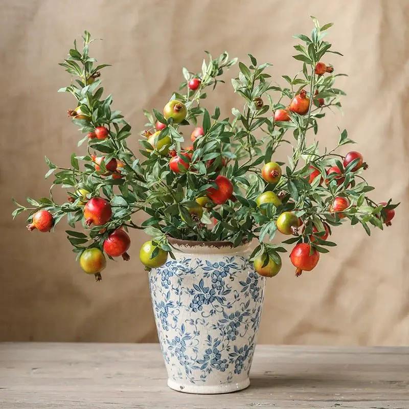 Big Fruit Faux Pomegranate Stem 32" Tall by RusticReach
