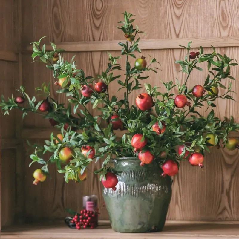 Big Fruit Faux Pomegranate Stem 32" Tall by RusticReach