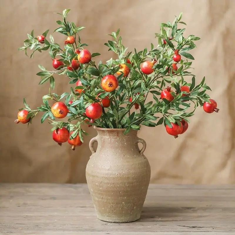 Big Fruit Faux Pomegranate Stem 32" Tall by RusticReach