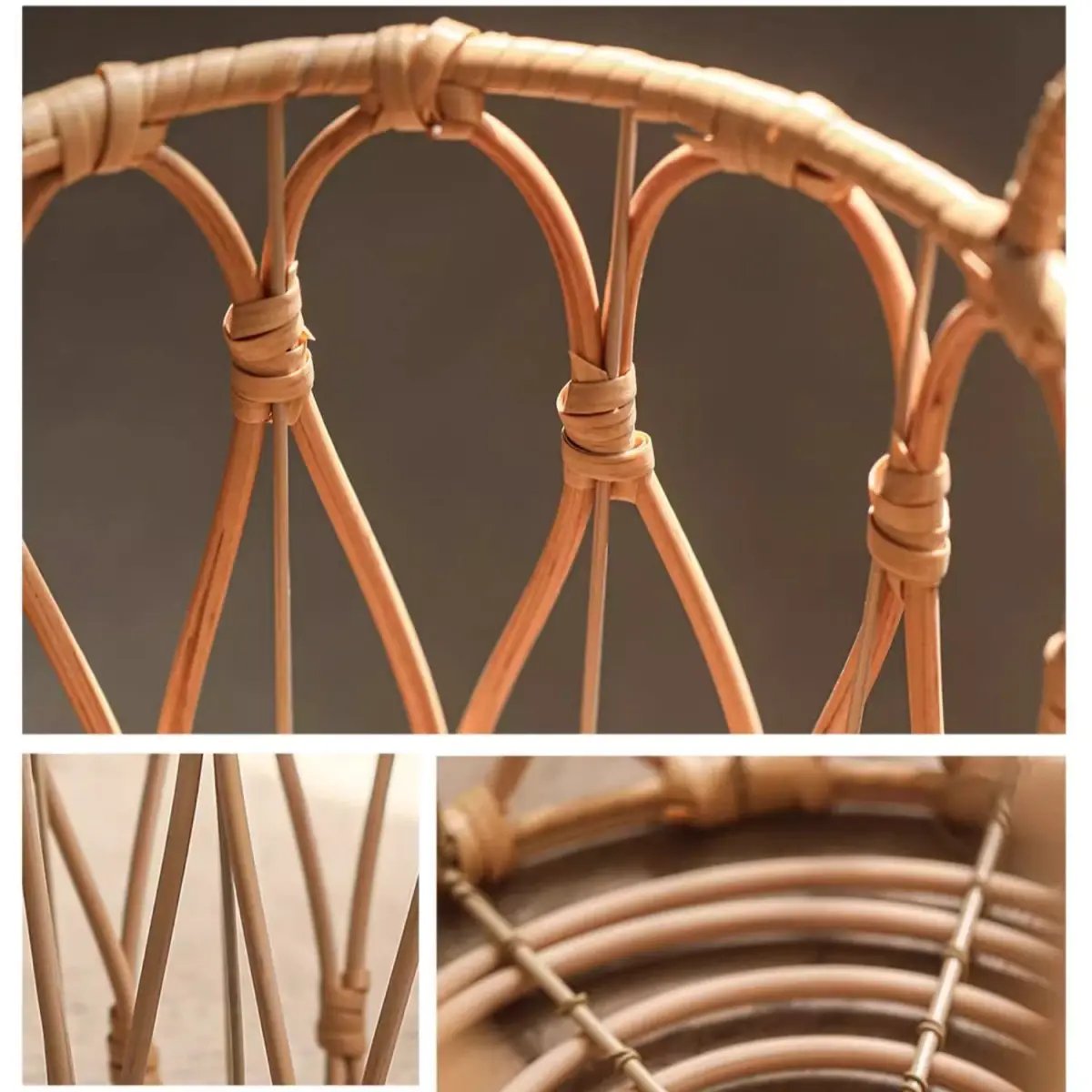 Bohemian Open-Weave Rattan Basket by RusticReach