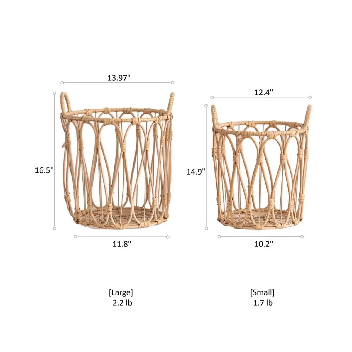 Bohemian Open-Weave Rattan Basket by RusticReach