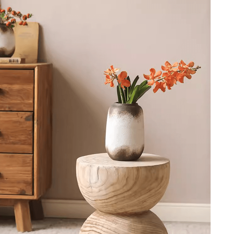 Watertight Brown Imprint Ceramic Vase by RusticReach