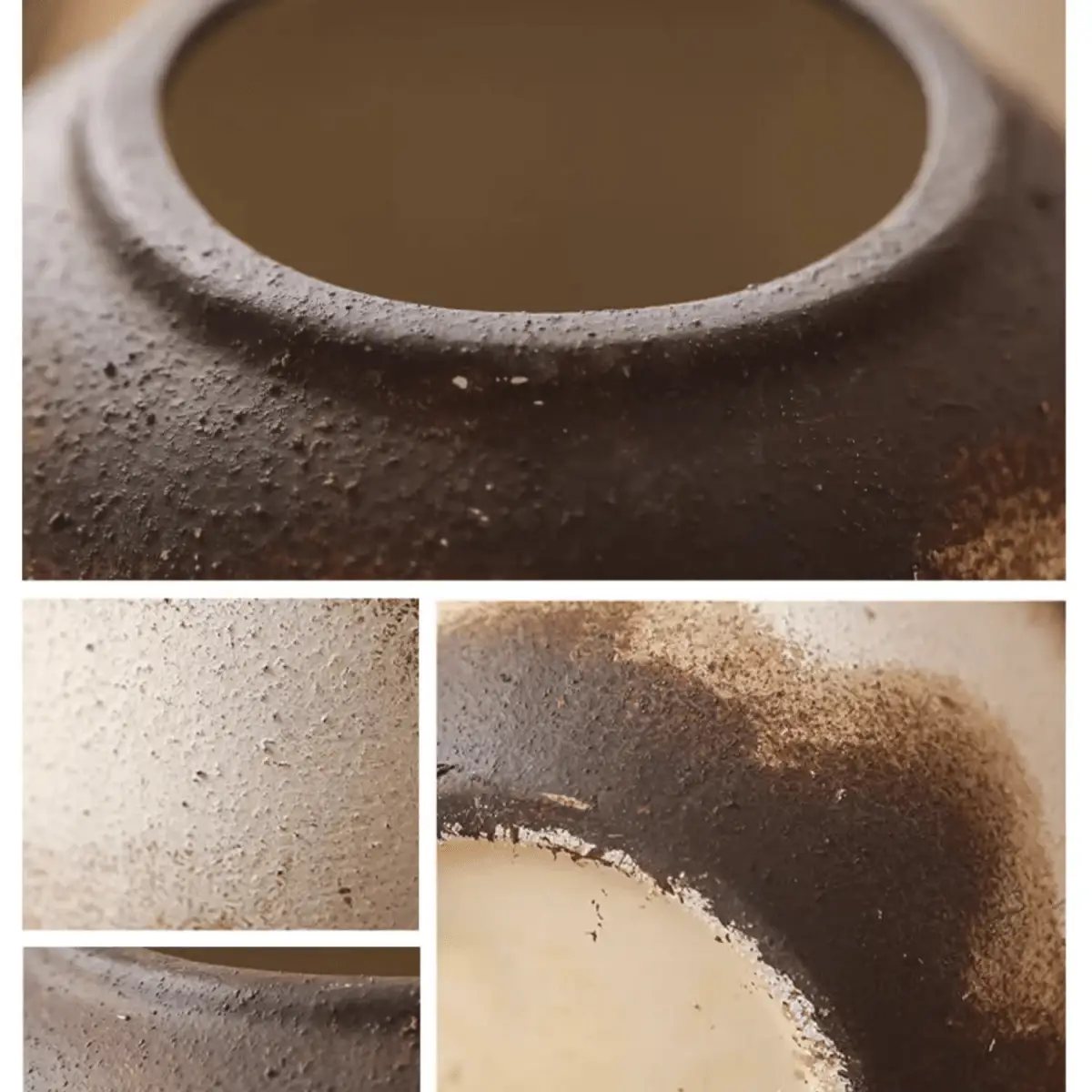 Watertight Brown Imprint Ceramic Vase by RusticReach