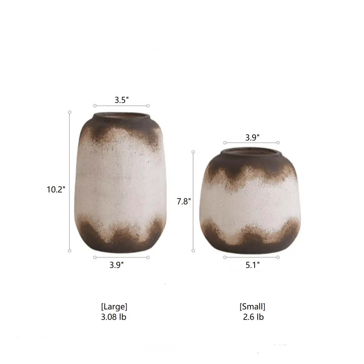 Watertight Brown Imprint Ceramic Vase by RusticReach