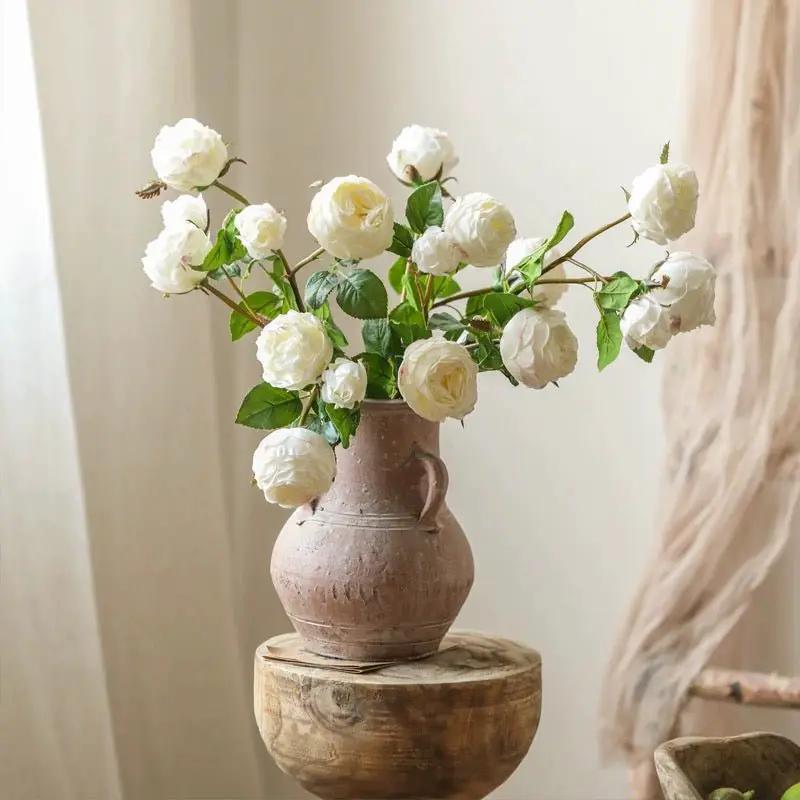 White Cabbage Rose Stem 20.8" Tall by RusticReach