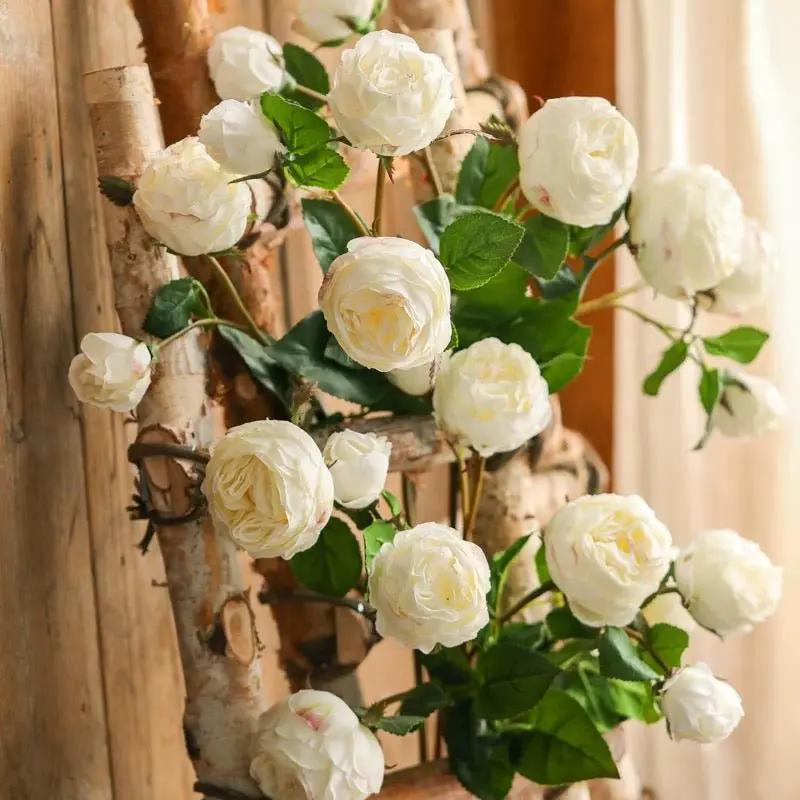 White Cabbage Rose Stem 20.8" Tall by RusticReach