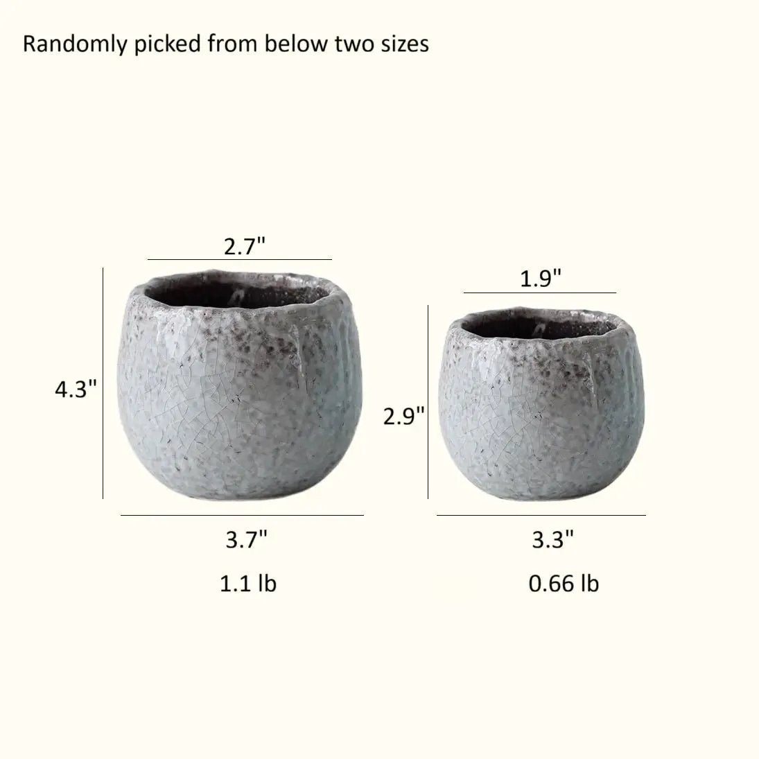 Crackle Glazed Succulent Pot Randomly Picked Set of 5 by RusticReach