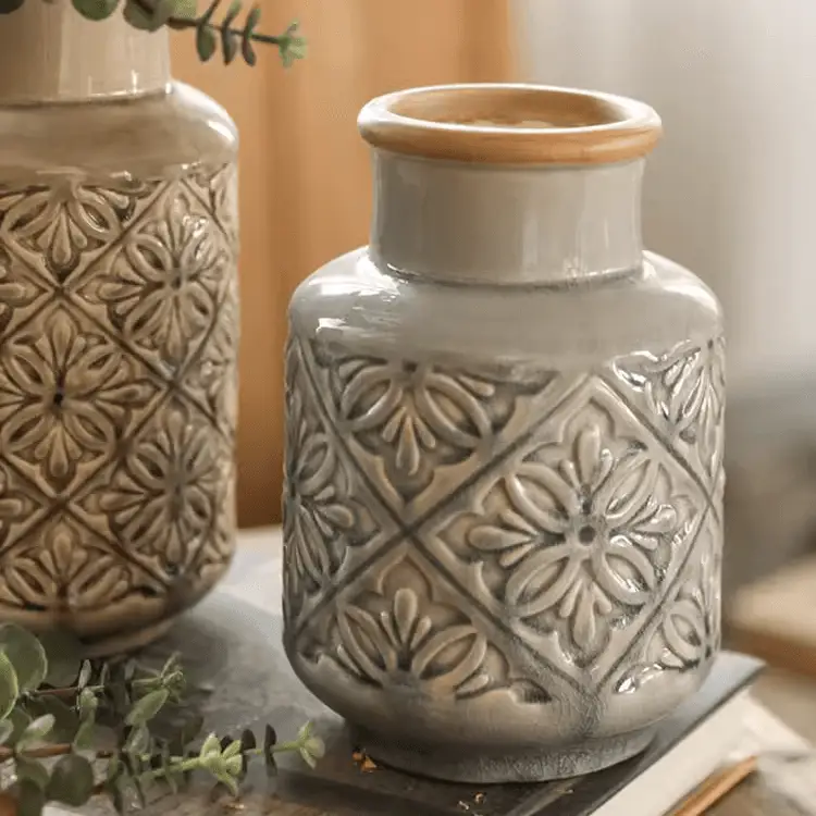 Domino Embossed Pattern Vase by RusticReach