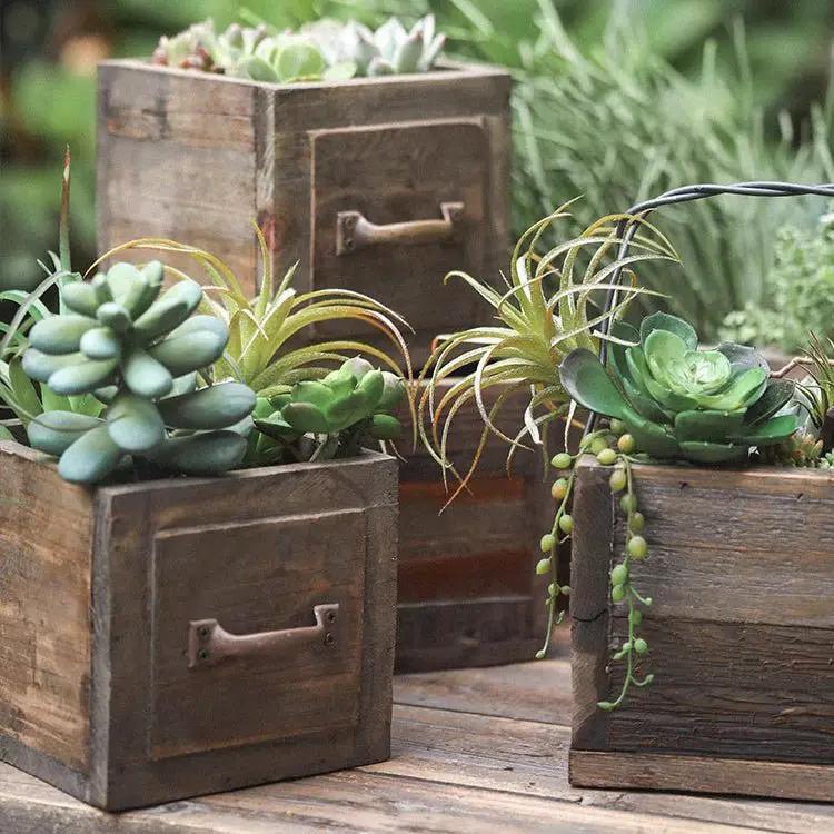 Farmhouse Wooden Box for Succulents or Flowers by RusticReach