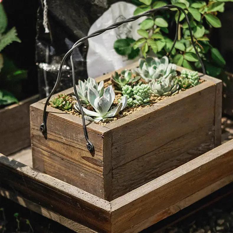 Farmhouse Wooden Box for Succulents or Flowers by RusticReach