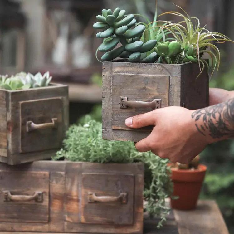 Farmhouse Wooden Box for Succulents or Flowers by RusticReach