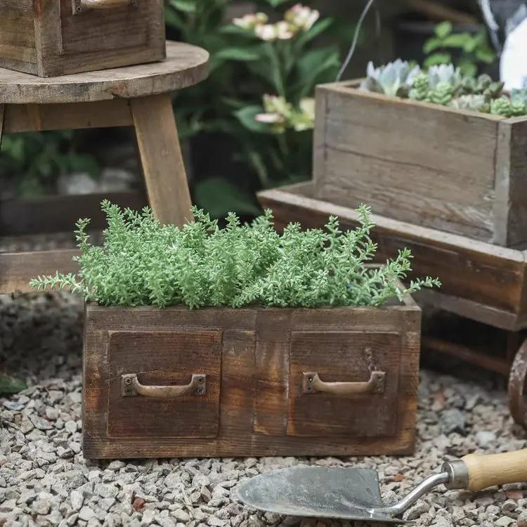 Farmhouse Wooden Box for Succulents or Flowers by RusticReach