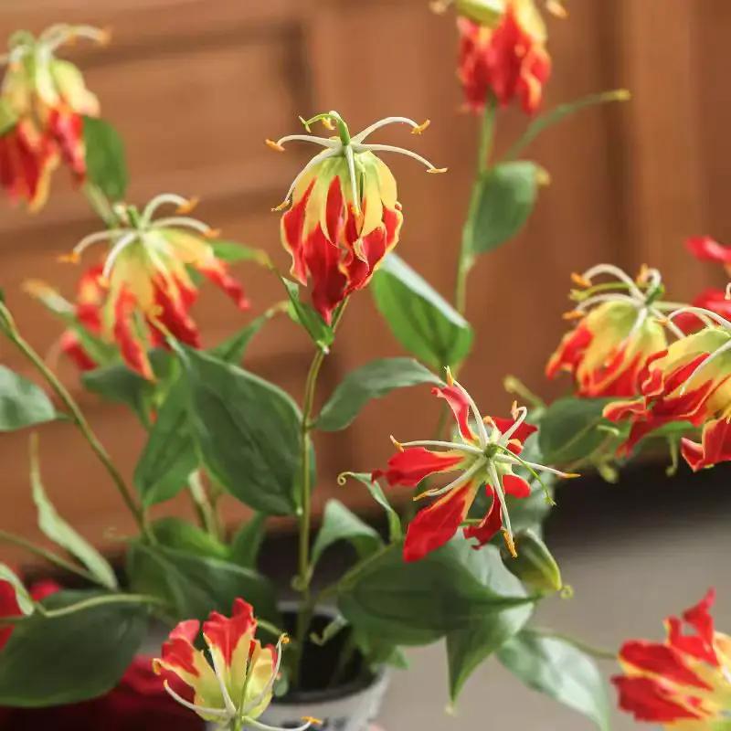 Faux Fire Lily Stem 31.9" Tall by RusticReach