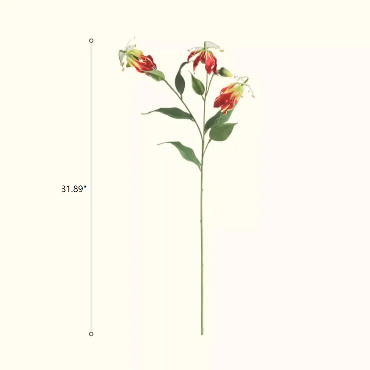 Faux Fire Lily Stem 31.9" Tall by RusticReach
