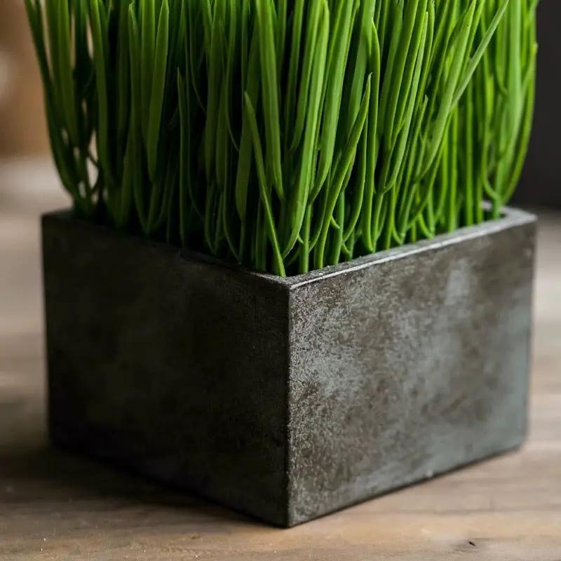 Faux Grass in Black Pot by RusticReach
