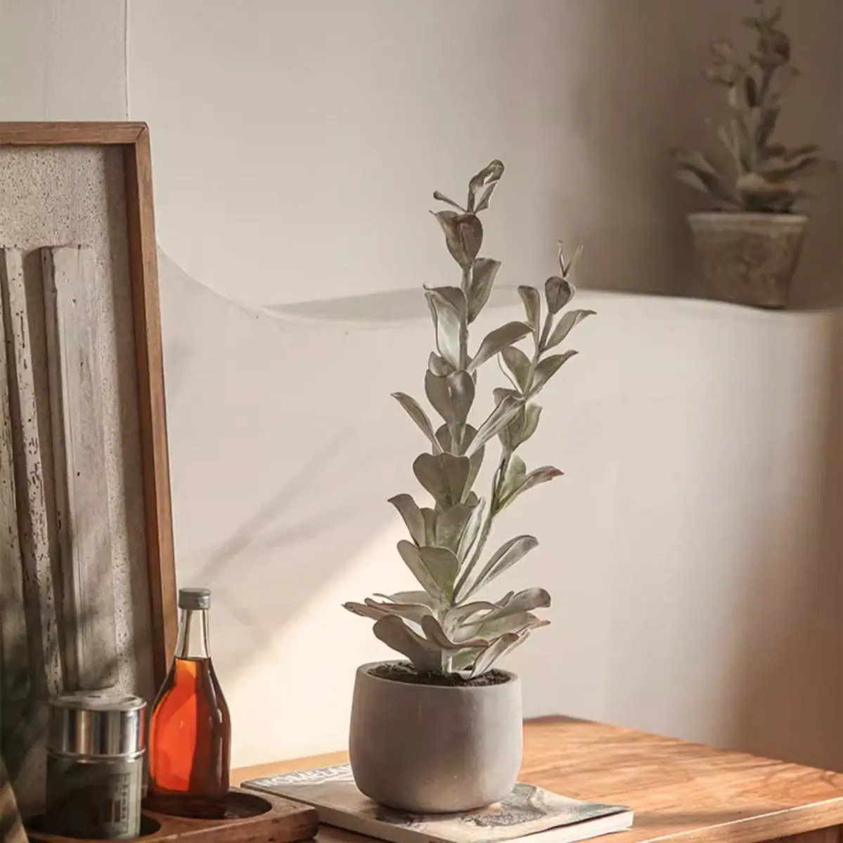 Realistic Green Plant in Ceramic Pot by RusticReach