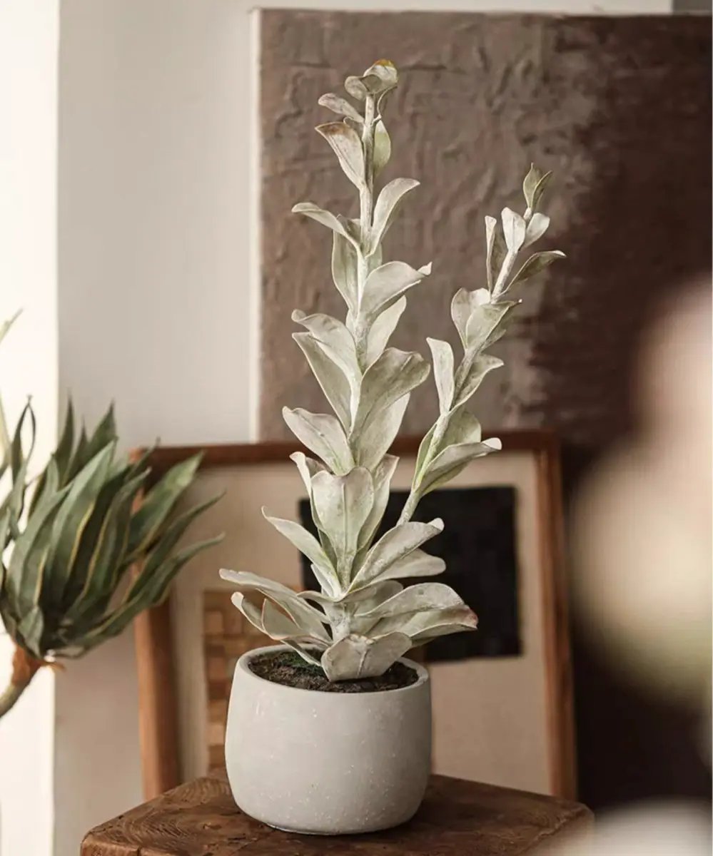 Realistic Green Plant in Ceramic Pot by RusticReach