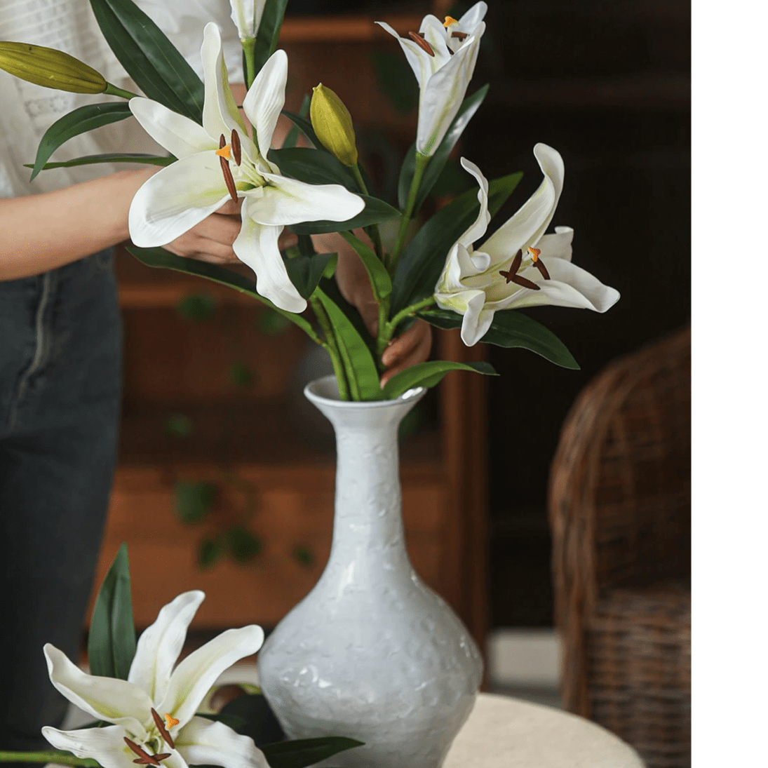 Artificial Real Touch Lily Stem 30" Tall by RusticReach