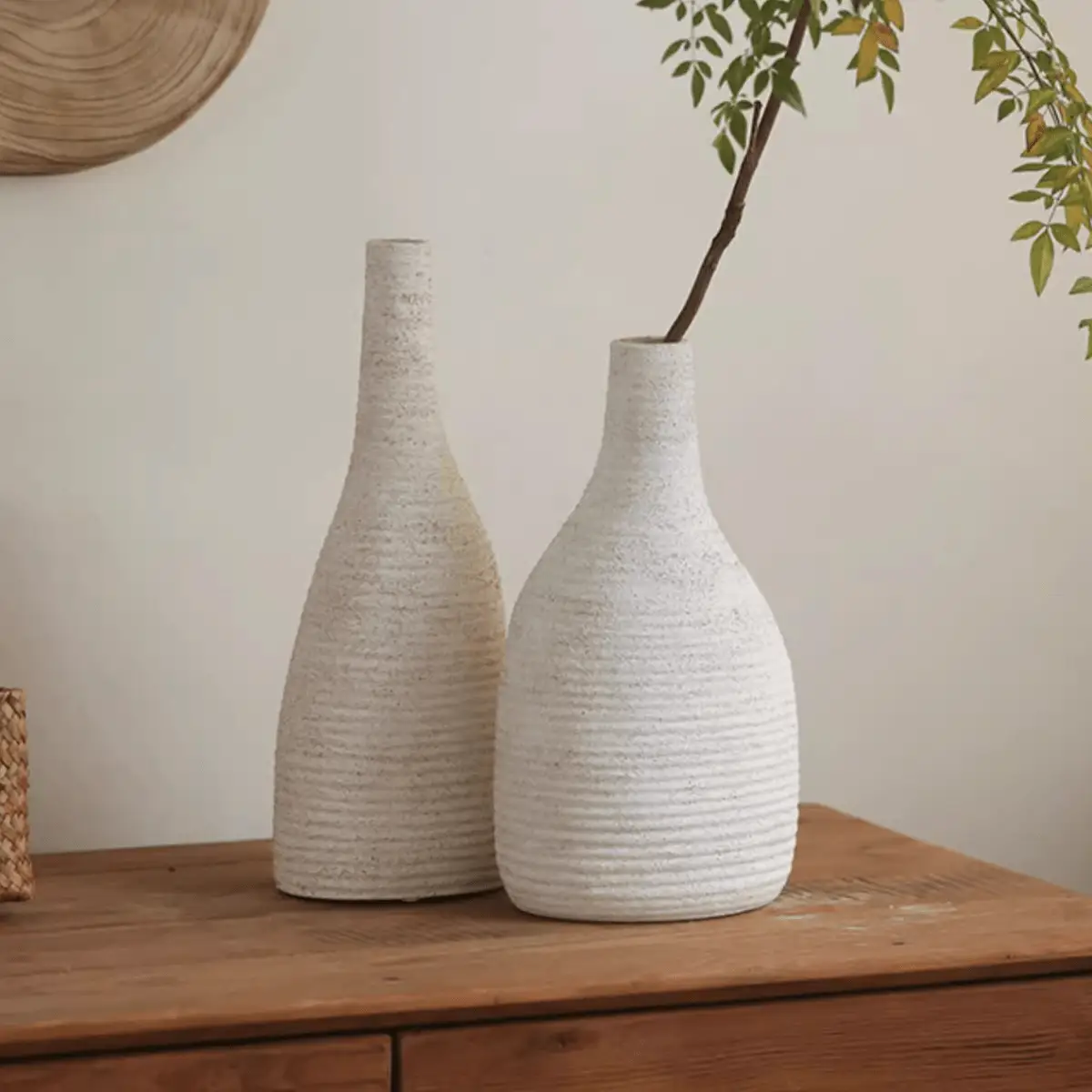 Narrow Neck Vase in White by RusticReach