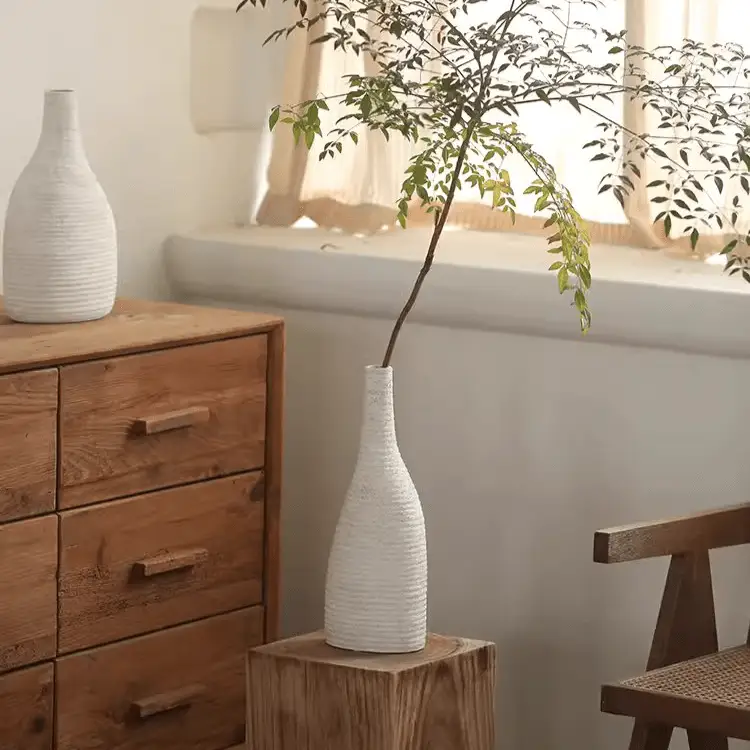 Narrow Neck Vase in White by RusticReach