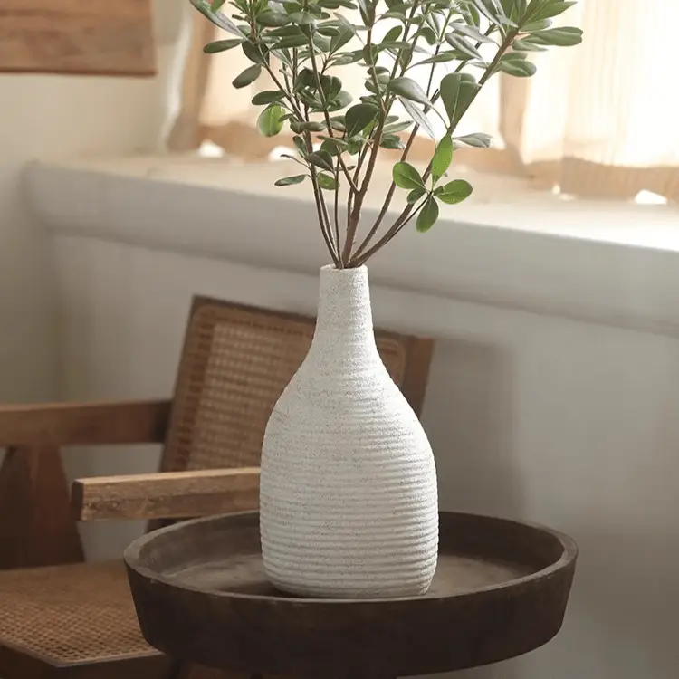 Narrow Neck Vase in White by RusticReach