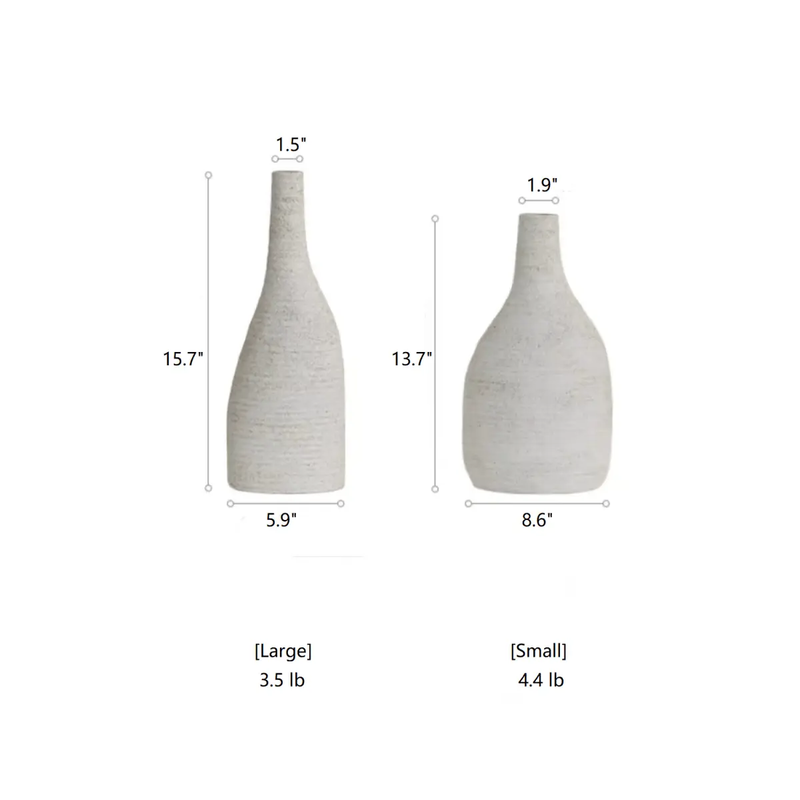 Narrow Neck Vase in White by RusticReach