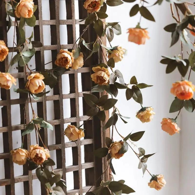 Artificial Small Peony Flower Vine 65" Long by RusticReach