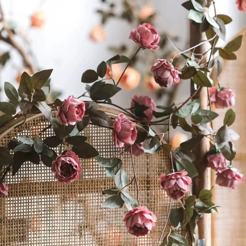 Artificial Small Peony Flower Vine 65" Long by RusticReach