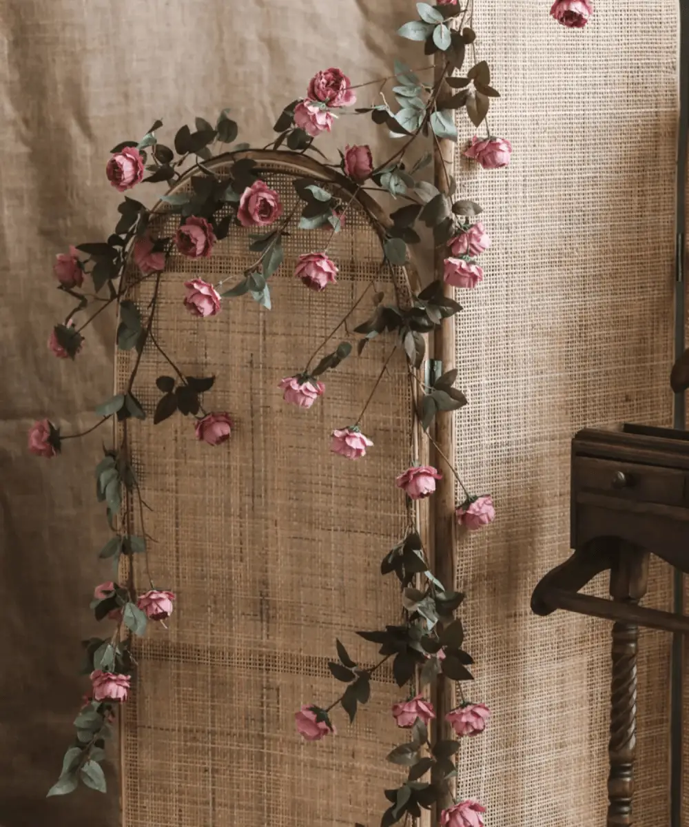 Artificial Small Peony Flower Vine 65" Long by RusticReach
