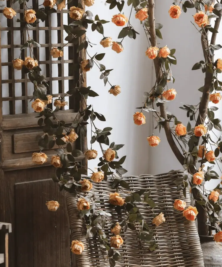 Artificial Small Peony Flower Vine 65" Long by RusticReach
