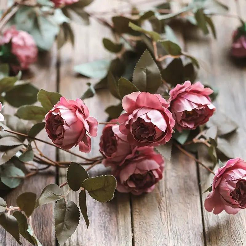 Artificial Small Peony Flower Vine 65" Long by RusticReach
