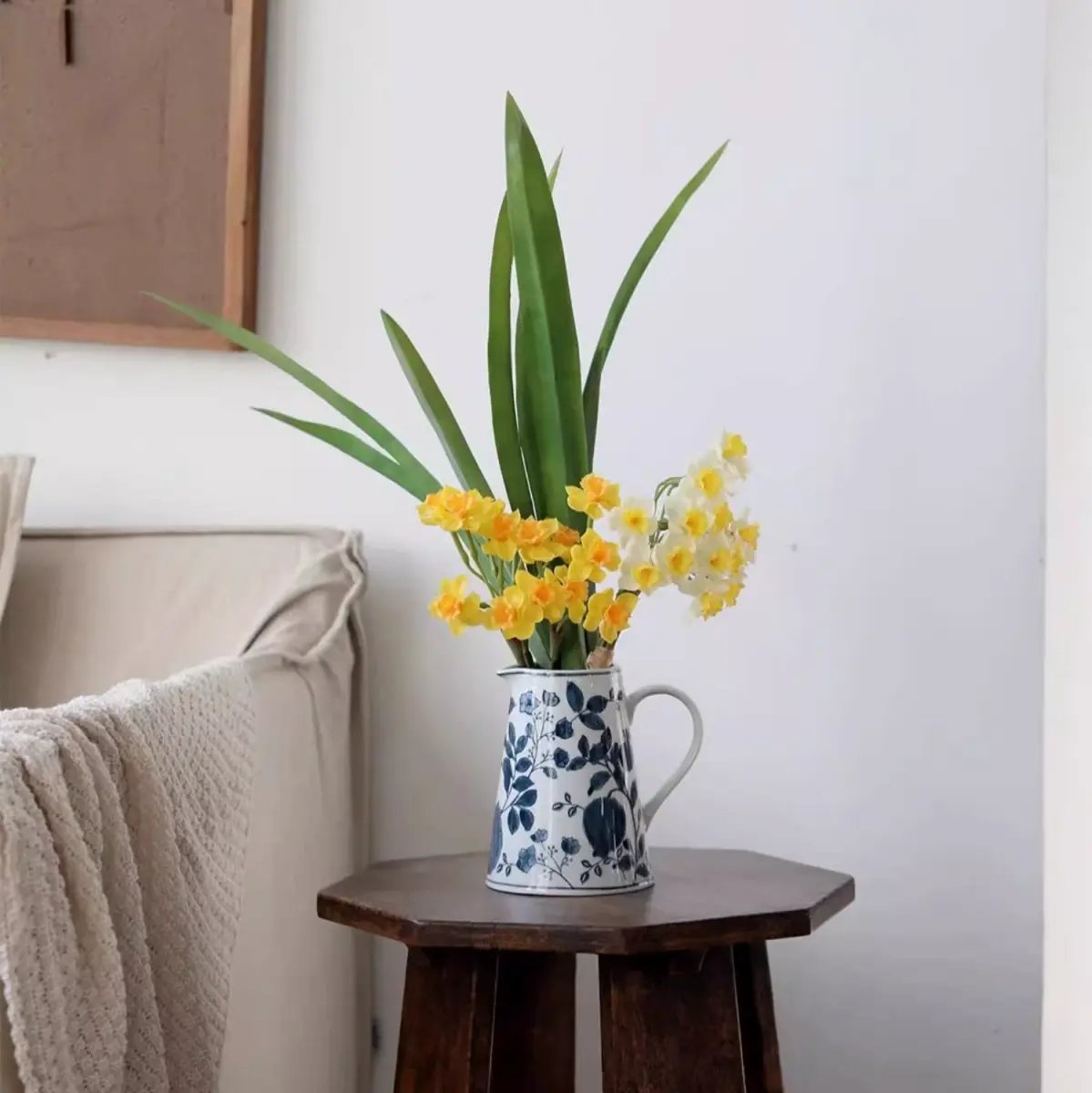 Pomegranate Hand-Painted Blue and White Porcelain Vase by RusticReach