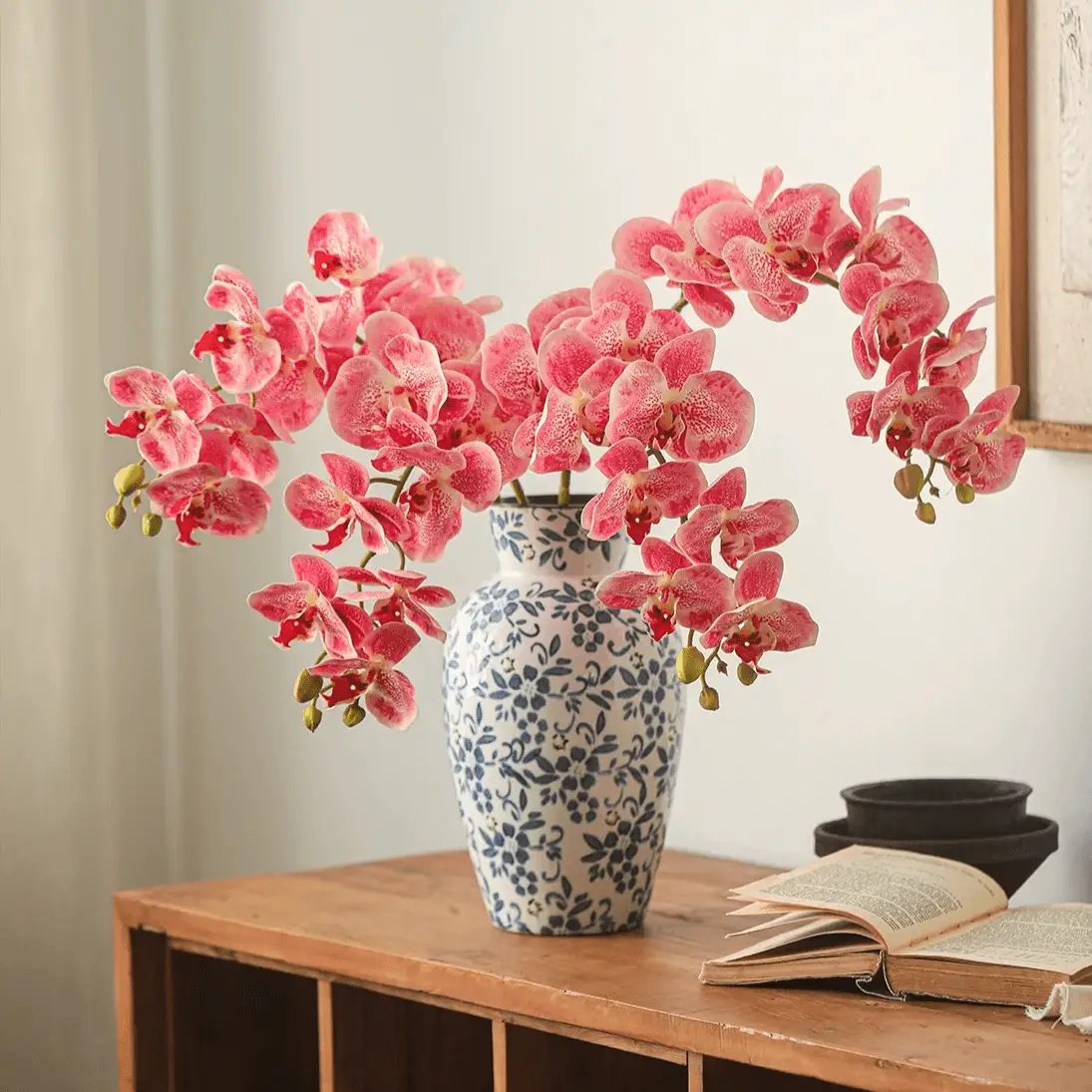 Real Touch Orchid Stem in Various Colors 35" Tall by RusticReach