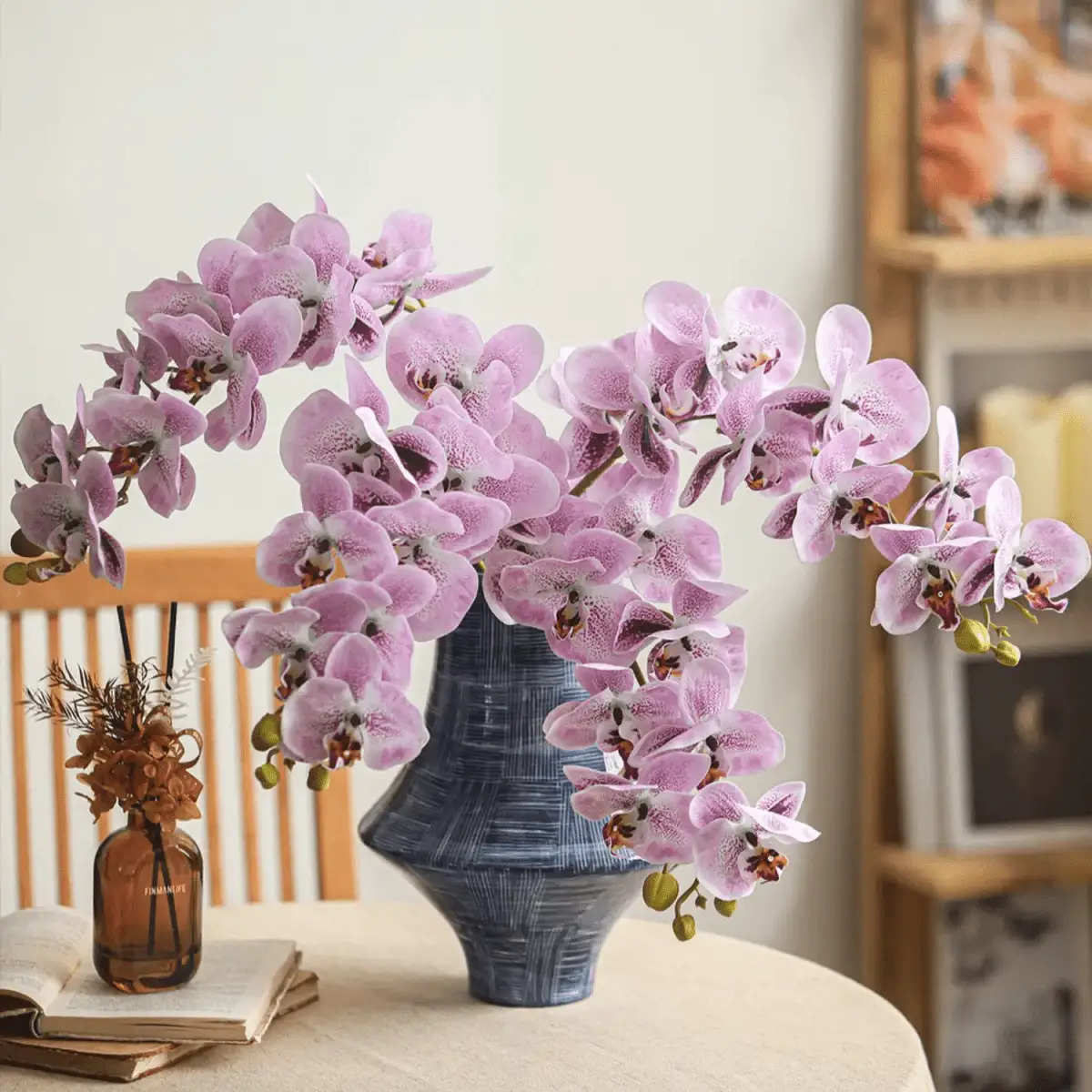 Real Touch Orchid Stem in Various Colors 35" Tall by RusticReach