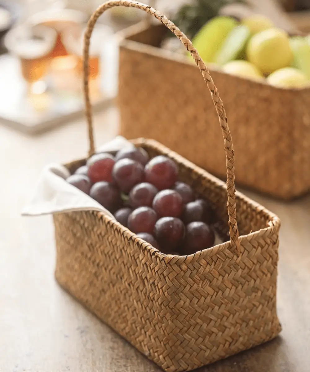 Rectangular Woven Carry Basket Organizer by RusticReach
