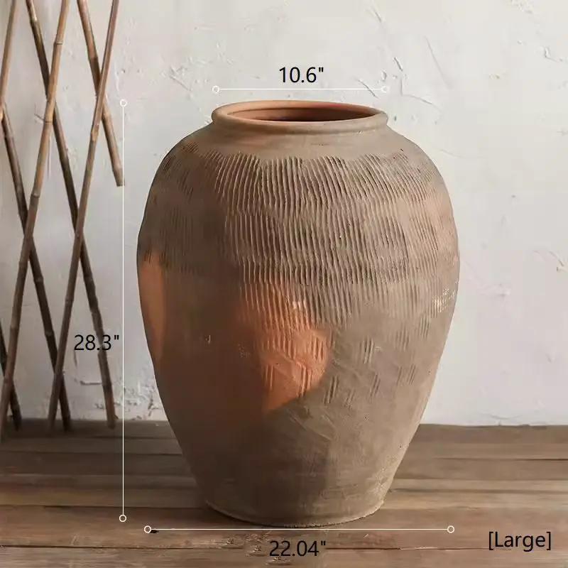 Round Earthenware Brown Pot by RusticReach