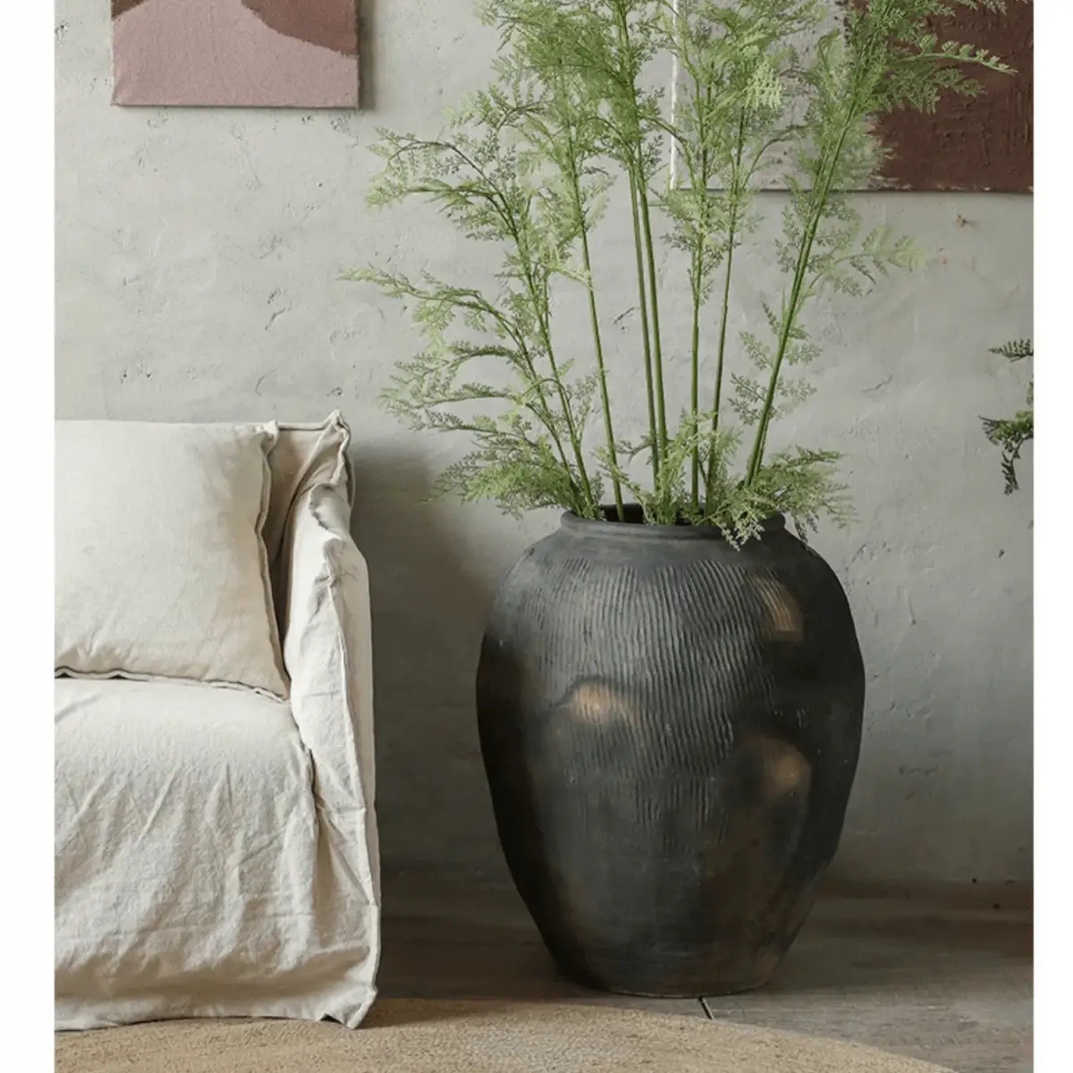 Round Earthenware Gray Pot by RusticReach