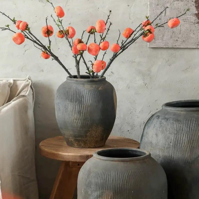 Round Earthenware Gray Pot by RusticReach