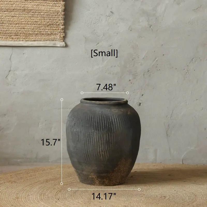 Round Earthenware Gray Pot by RusticReach
