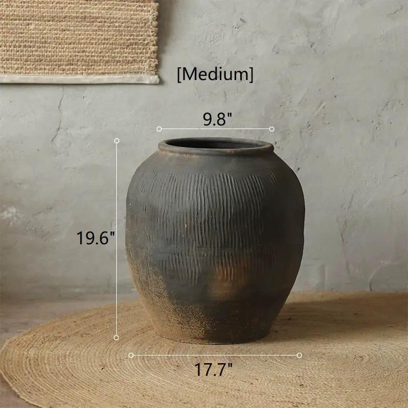 Round Earthenware Gray Pot by RusticReach