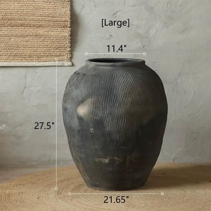 Round Earthenware Gray Pot by RusticReach