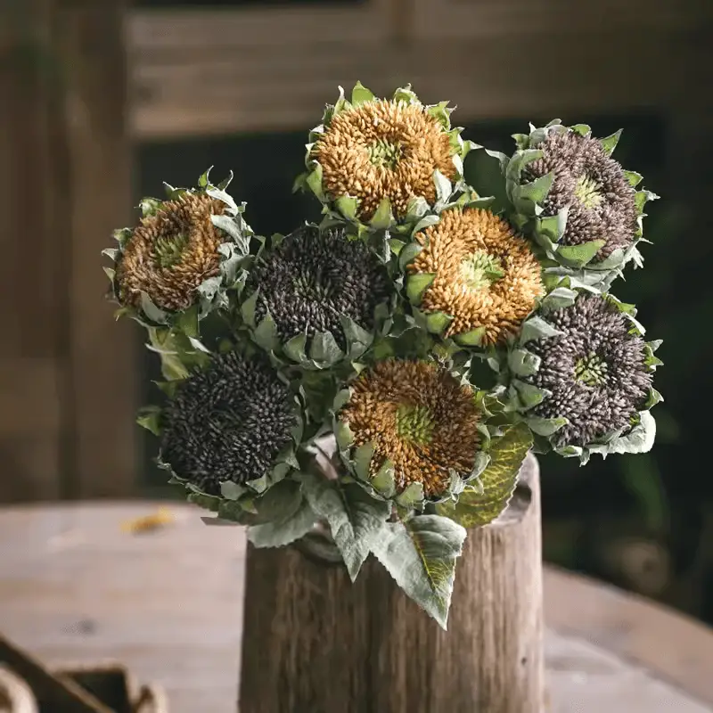 Artificial Small Head Sunflower Stem 23.6" Tall by RusticReach