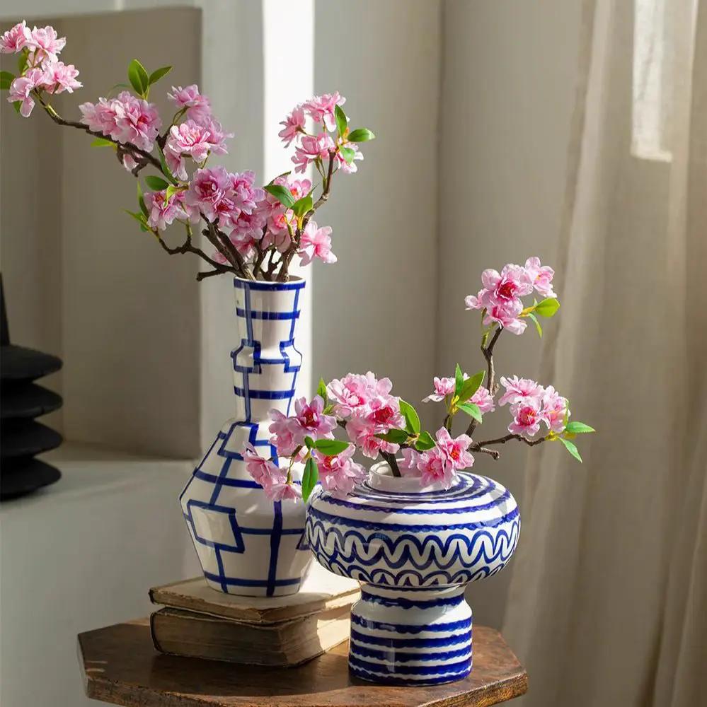 Small Peach Blossom Flower Stem 16.5" Tall by RusticReach