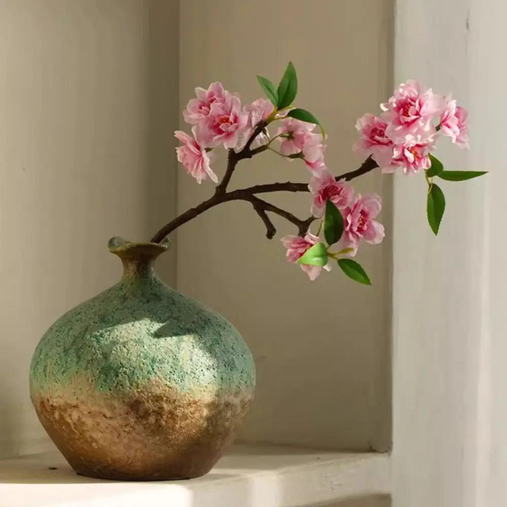 Small Peach Blossom Flower Stem 16.5" Tall by RusticReach